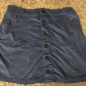 Suede Button Down skirt